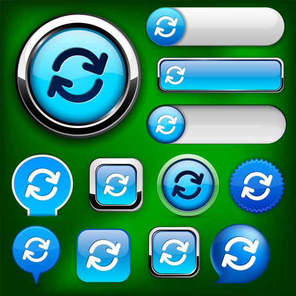 Synchronisation high-detailed web button collection. - Vector, Image