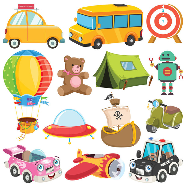 Коллекция красочных игрушек и предметов
 - Вектор,изображение