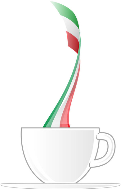 italian cup coffee with flag. illustration - Vector, Image