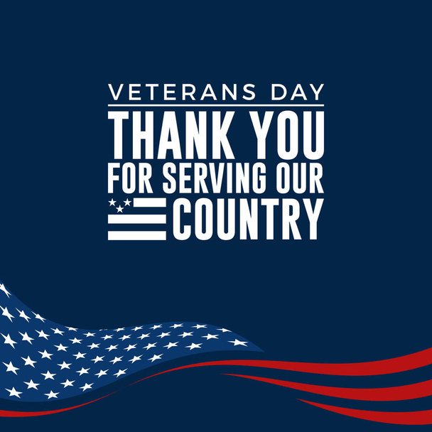 Modern Veterans Day Celebration Background Header Banner Blue and Red Color For Personal and all Business Company with High end Look - Vektör, Görsel