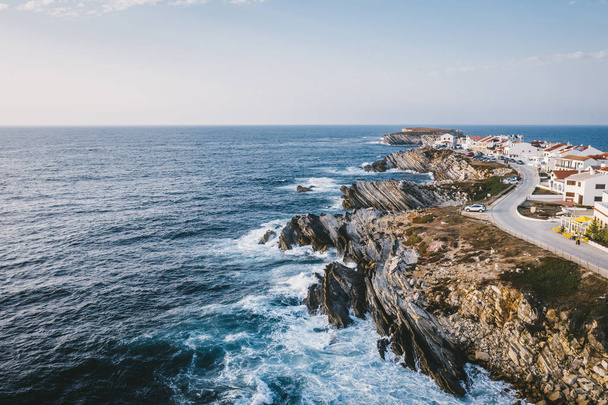 Baleal Islands χωριό Peniche Πορτογαλία surfing camps γαλάζιο Ατλαντικό ωκεανό - Φωτογραφία, εικόνα