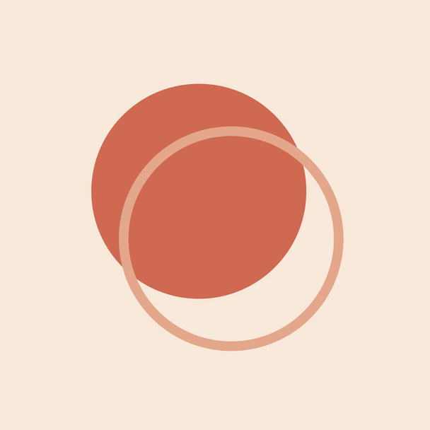 Minimale abstracte poster met eenvoudige cirkels. Modern geometrisch ontwerp. Circulaire elementen compositie in Scandinavische stijl voor achtergrond, stofprint, behang Eps 10 - Vector, afbeelding