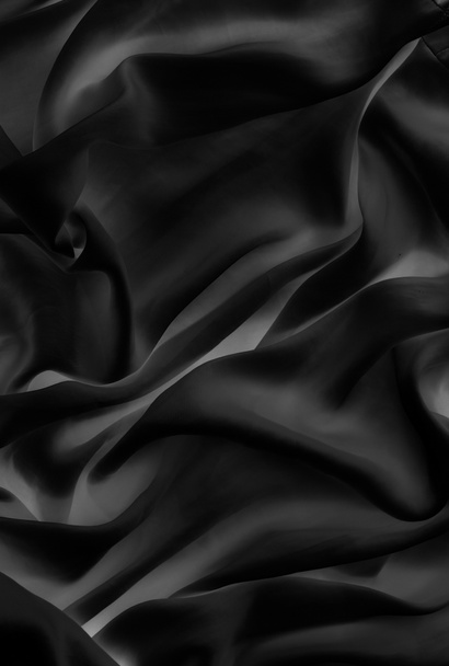 Luxus fekete puha selyem flatlay háttér textúra, ünnep glamo - Fotó, kép