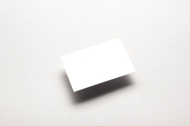 Business cards blank. Mockup on color background. Flat Lay. copy space for text. - Photo, Image