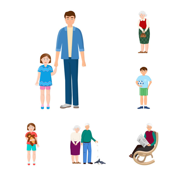 Vector illustration of family and people sign. Set of family and avatar stock symbol for web. - Вектор, зображення