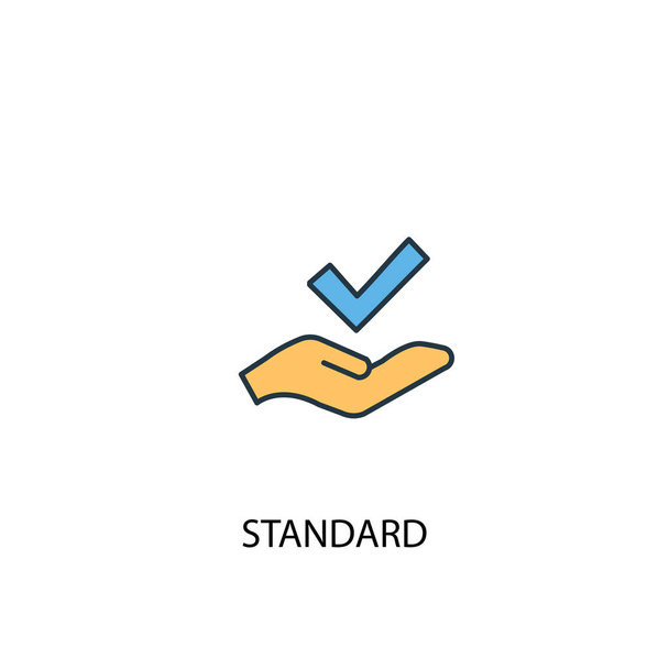 concept standard 2 icône de ligne colorée. Illustration simple des éléments jaune et bleu. concept standard schéma conception
 - Vecteur, image