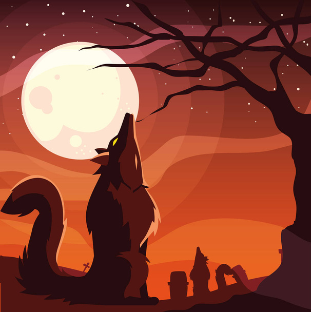 icône de design vectoriel loup-garou Halloween
 - Vecteur, image