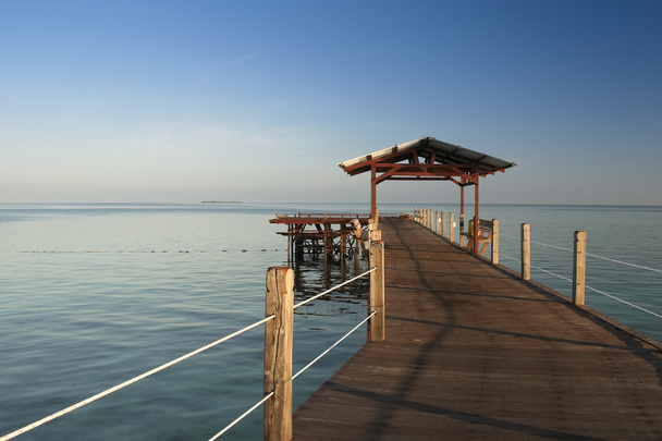 Wooden pier borneo seascape - Photo, Image