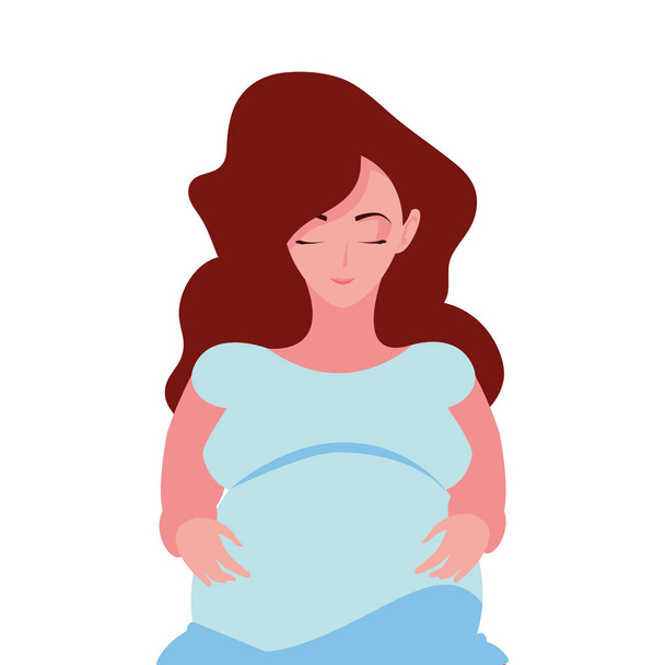 Icono de diseño de mujer embarazada aislada
 - Vector, imagen