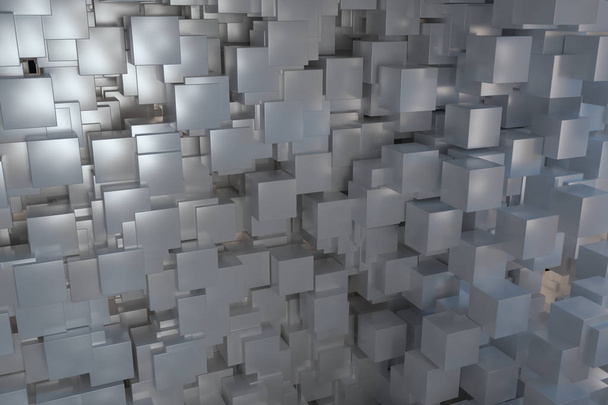 The room made of cubes, in three-dimensional space, 3d rendering. - Photo, Image