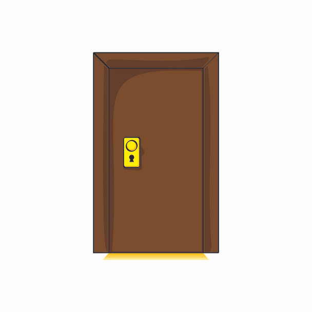 Γελοιογραφία της πόρτας που απομονώνεται σε λευκό φόντο. - Διάνυσμα, εικόνα