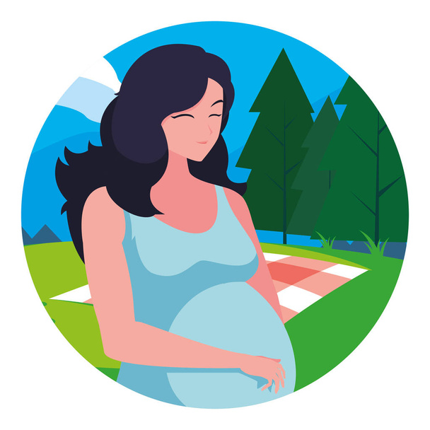 İzole hamile kadın tasarım simgesi - Vektör, Görsel