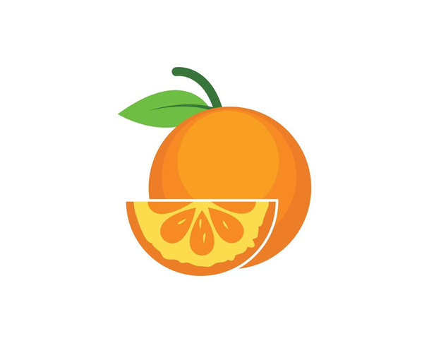 narancs gyümölcs ikon vektor logo illusztráció - Vektor, kép