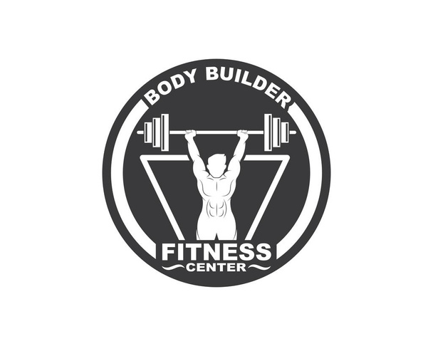 Bodybuilder fitness gym icon logo badge vector illustration  - Vector, Image