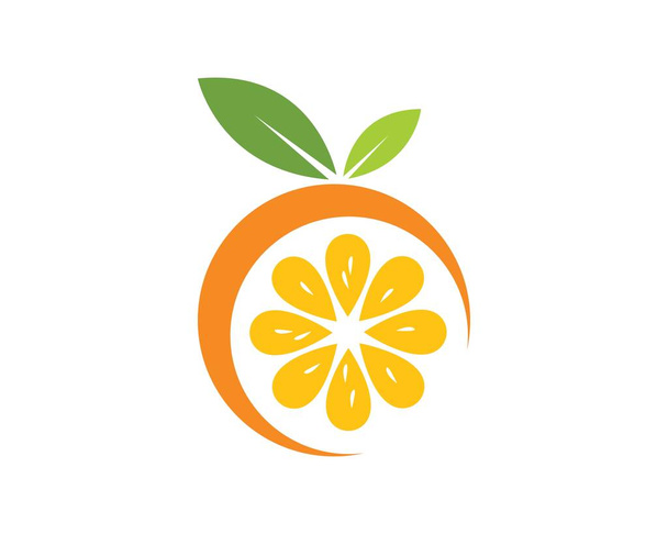 orange fruit icon vector logo illustration - Vector, Image