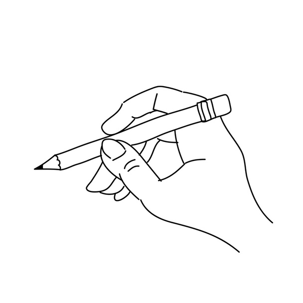 χέρι που κρατά το μολύβι - Διάνυσμα, εικόνα