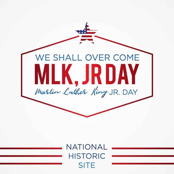 Απλό έμβλημα γραμμάτων Martin Luther King Jr. day ή Mlk Jr. Day - Διάνυσμα, εικόνα