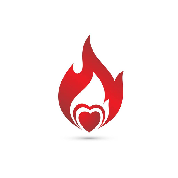 グラフィックとウェブデザインのための炎のハートアイコン現代的なシンボル - ベクター画像