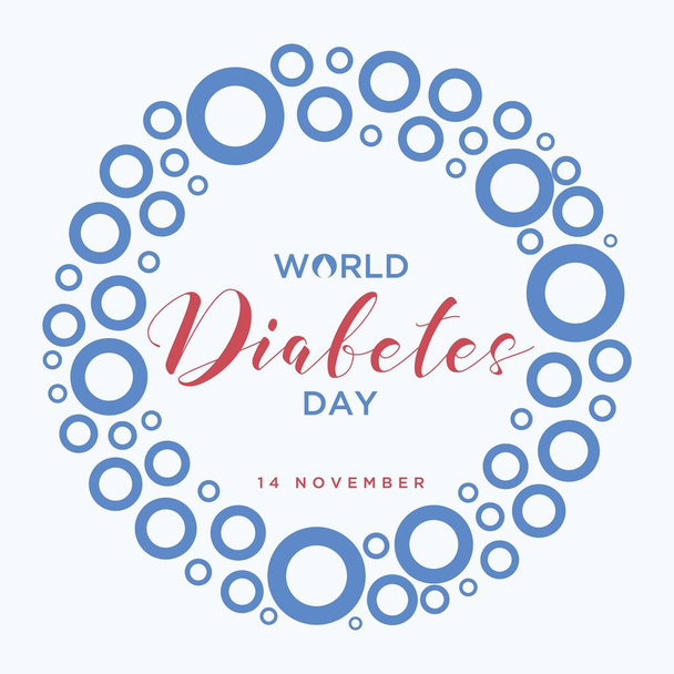 Cukorbetegség világnapi banner kék kör szimbólummal - Vektor, kép