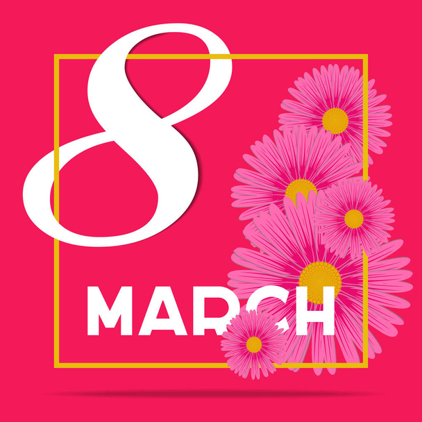Creative minimalistic design for international womens day on the 8th of march with number 8 - Vector, Image