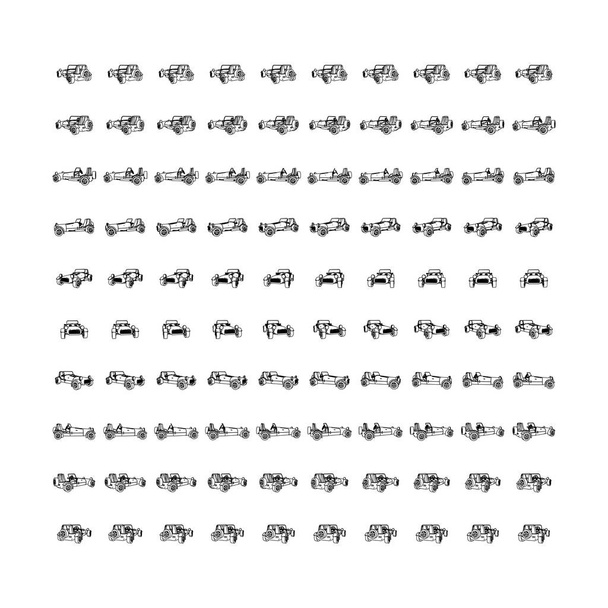 100 sets lineart car rotation - Vector, Image