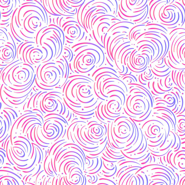 Curly clouds seamless pattern. Abstract background. Vector endle - Vector, Image