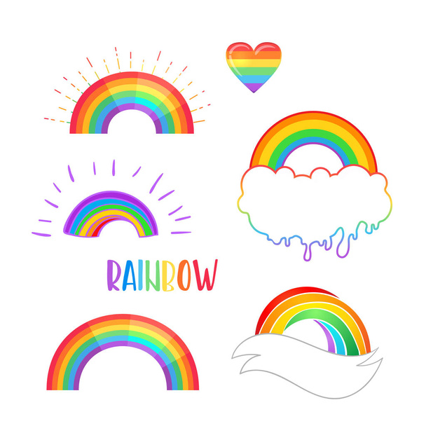 Icono de color arco iris. Orgullo Gay. Concepto LGBT. Estilo realista v
 - Vector, Imagen