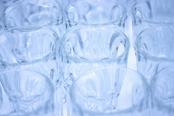 Abstract background of glass transparent glasses, blue tint - Fotografie, Obrázek