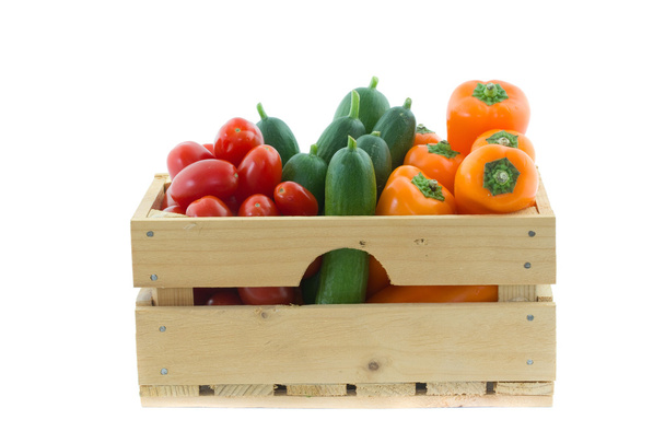 wooden crate with colorful vegetables - Foto, immagini