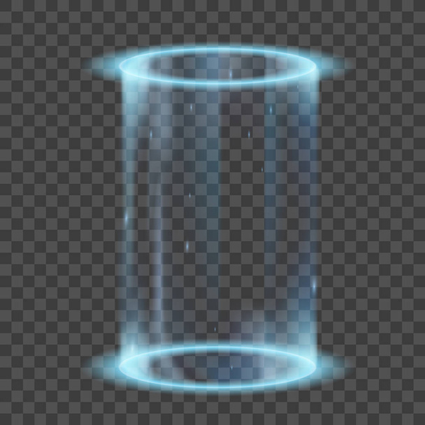 Two neon glowing rings. Futuristic hologram or portal - Vektor, obrázek