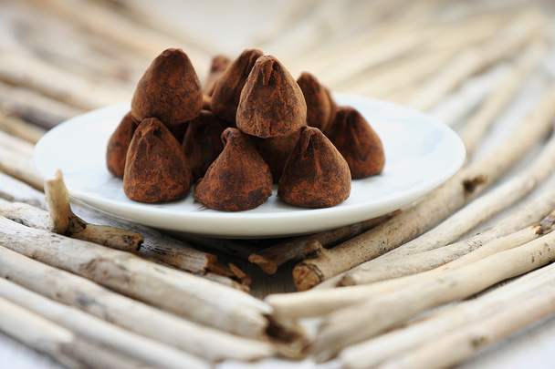Truffles on little saucers - Photo, Image