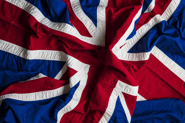 Vintage Union Jack flag, United Kingdom flag background - Fotografie, Obrázek
