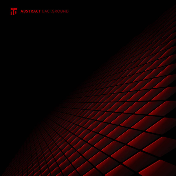 Abstract black and red subtle lattice square pattern perspective - Vector, Image