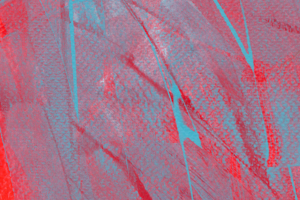 Bright colorful watercolor background. Hand drawn light blue brush strokes on pink rough background.  - Foto, afbeelding