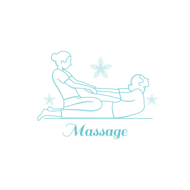 Icono de masaje corporal, músculo relajante. Centro de spa
. - Vector, imagen