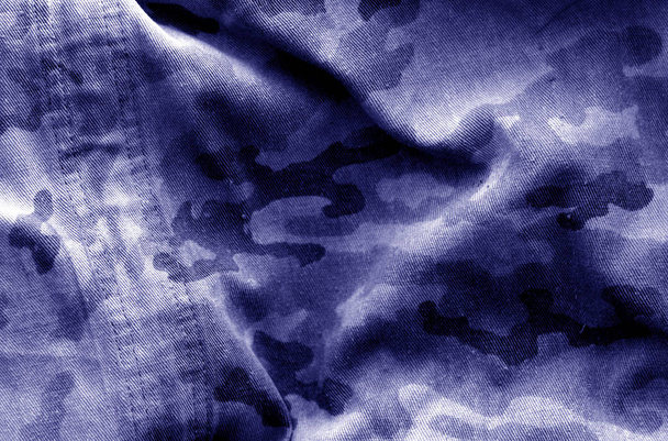 Pano de camuflagem sujo com efeito borrão em tom azul
. - Foto, Imagem