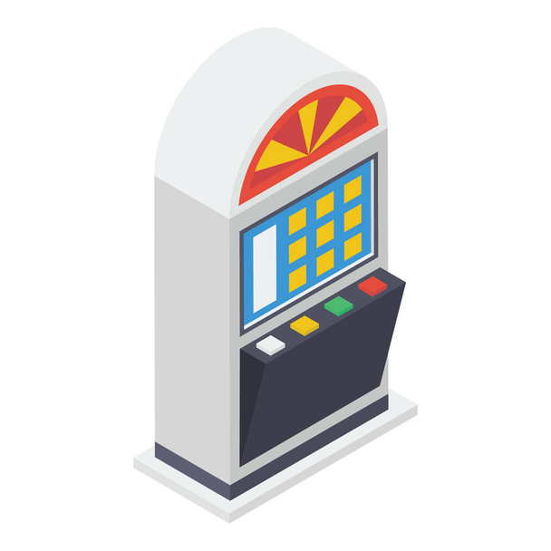 Indoor amusement park gaming machine icon in isometric design  - Vektor, kép