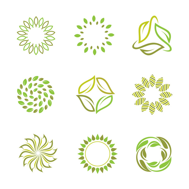 Nature in autumn and spring circle - Vector, imagen