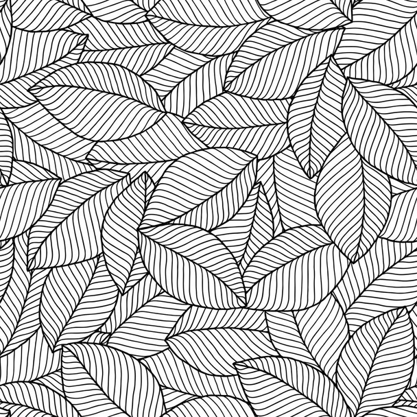 Graphic leaves seamless pattern.  - Vector, imagen