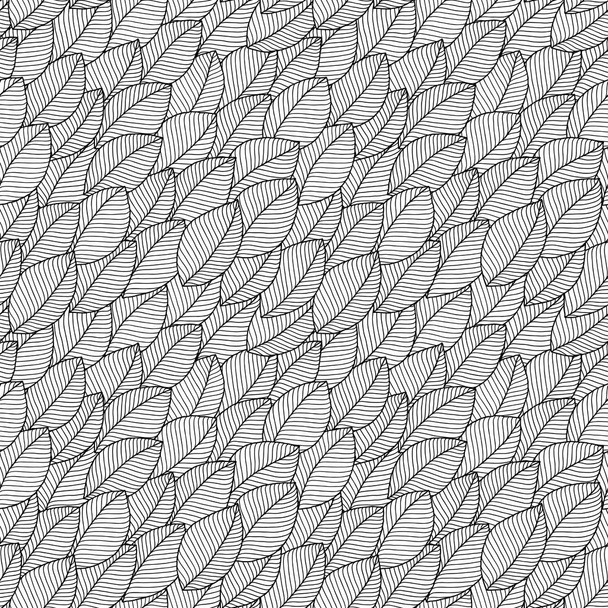 Graphic leaves seamless pattern.  - Vetor, Imagem