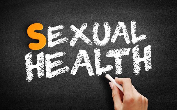 Sexual Health text on blackboard - Foto, Bild