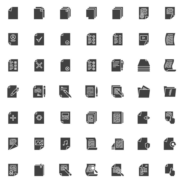 Document files vector icons set - Vetor, Imagem