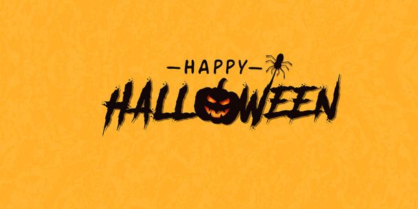 Feliz Halloween signo y tema ilustración fondo con calabaza
 - Foto, imagen