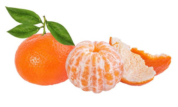 Tangerine mandarynki owoc na białym tle - Zdjęcie, obraz