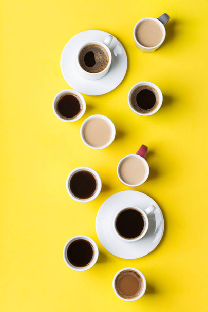 Creative flat lay with assortment of coffee cups - Φωτογραφία, εικόνα