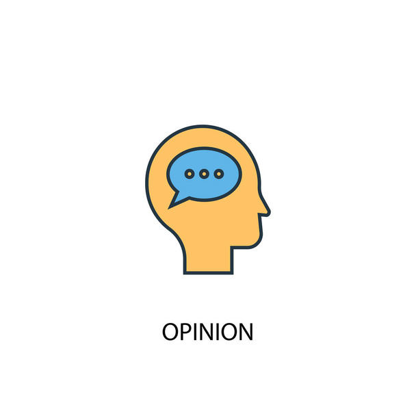 concept d'opinion 2 icône de ligne colorée. Illustration simple des éléments jaune et bleu. opinion concept esquisse conception
 - Vecteur, image