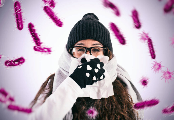 Defender contra la gripe y el resfriado que están infectados por virus
 - Foto, Imagen