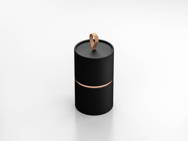 Tube Tin can Mockup, cylindrical Gift Box, 3d rendering - Fotó, kép