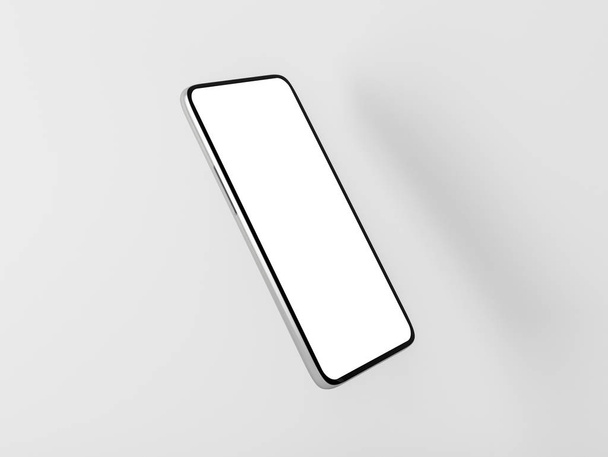 closeup of smartphone mockup with blank screen, 3d rendering - 写真・画像