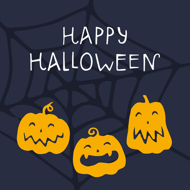 Happy Halloween spider web - Vector, imagen